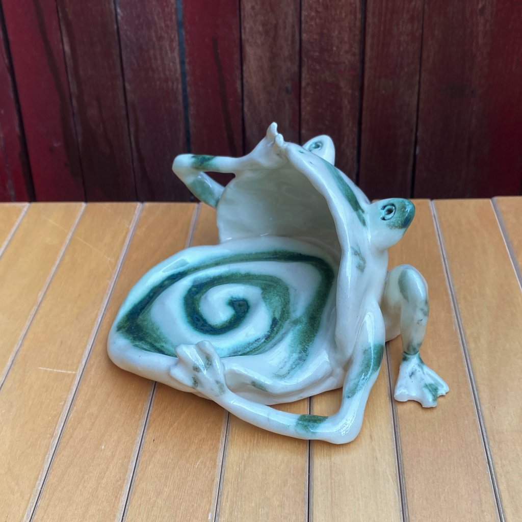 Frog catch-all dish MARBLE SPIRAL