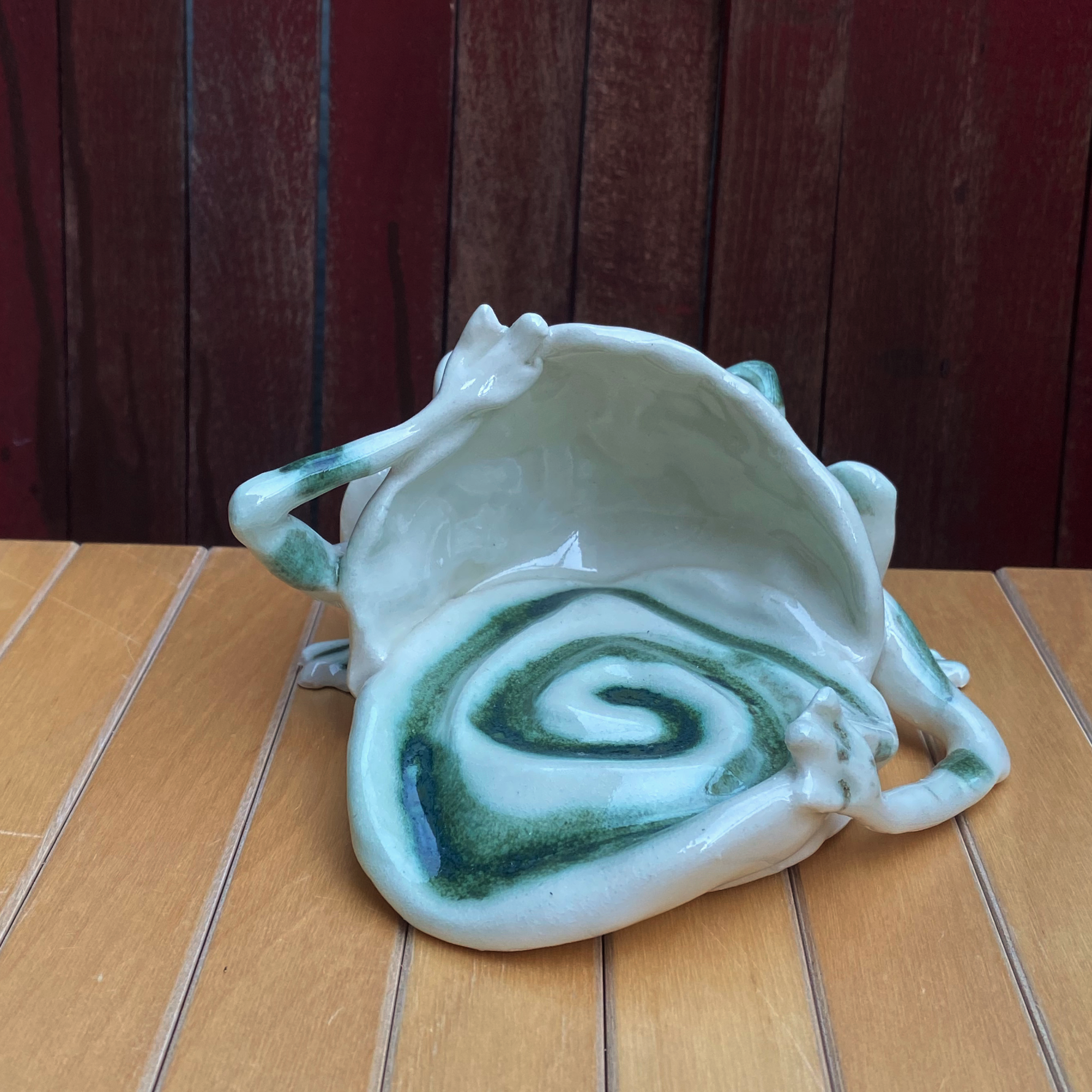 Frog catch-all dish MARBLE SPIRAL