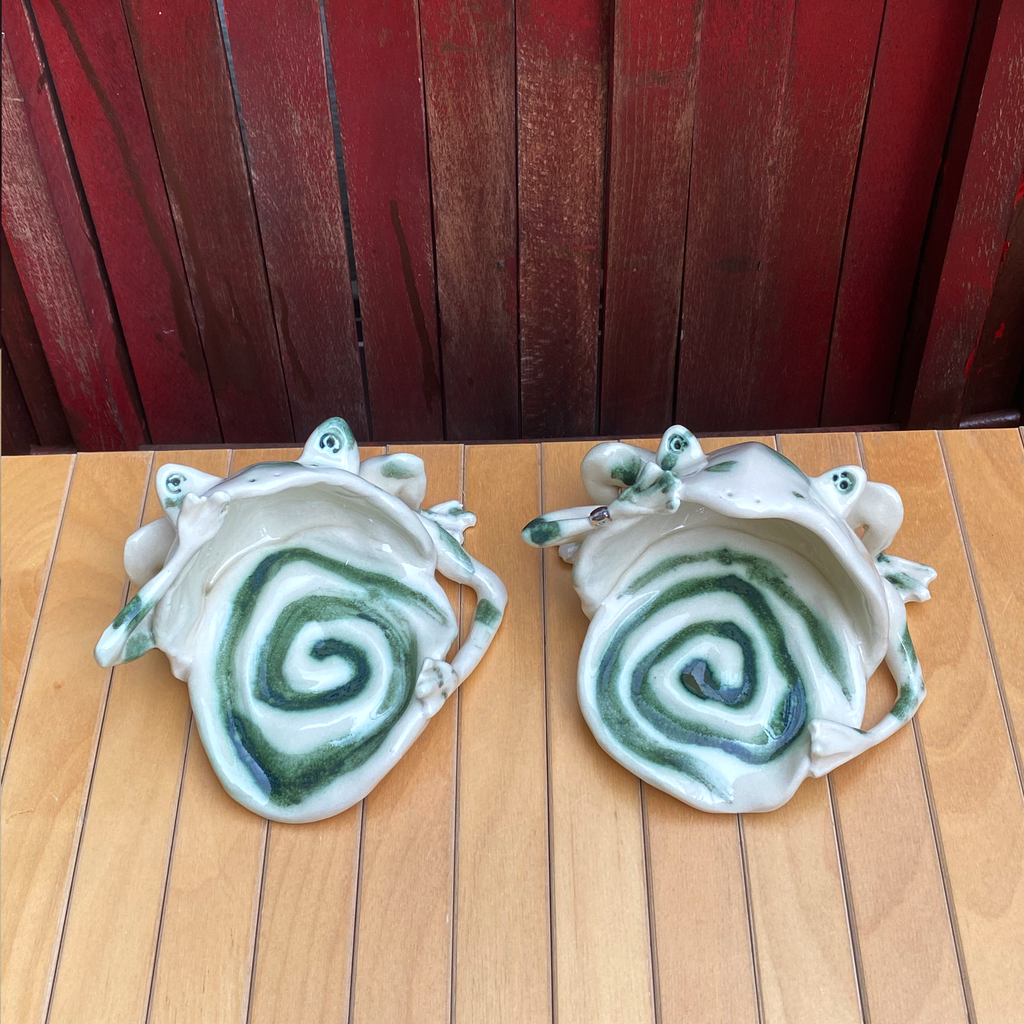 Frog catch-all dish MARBLE SPIRAL