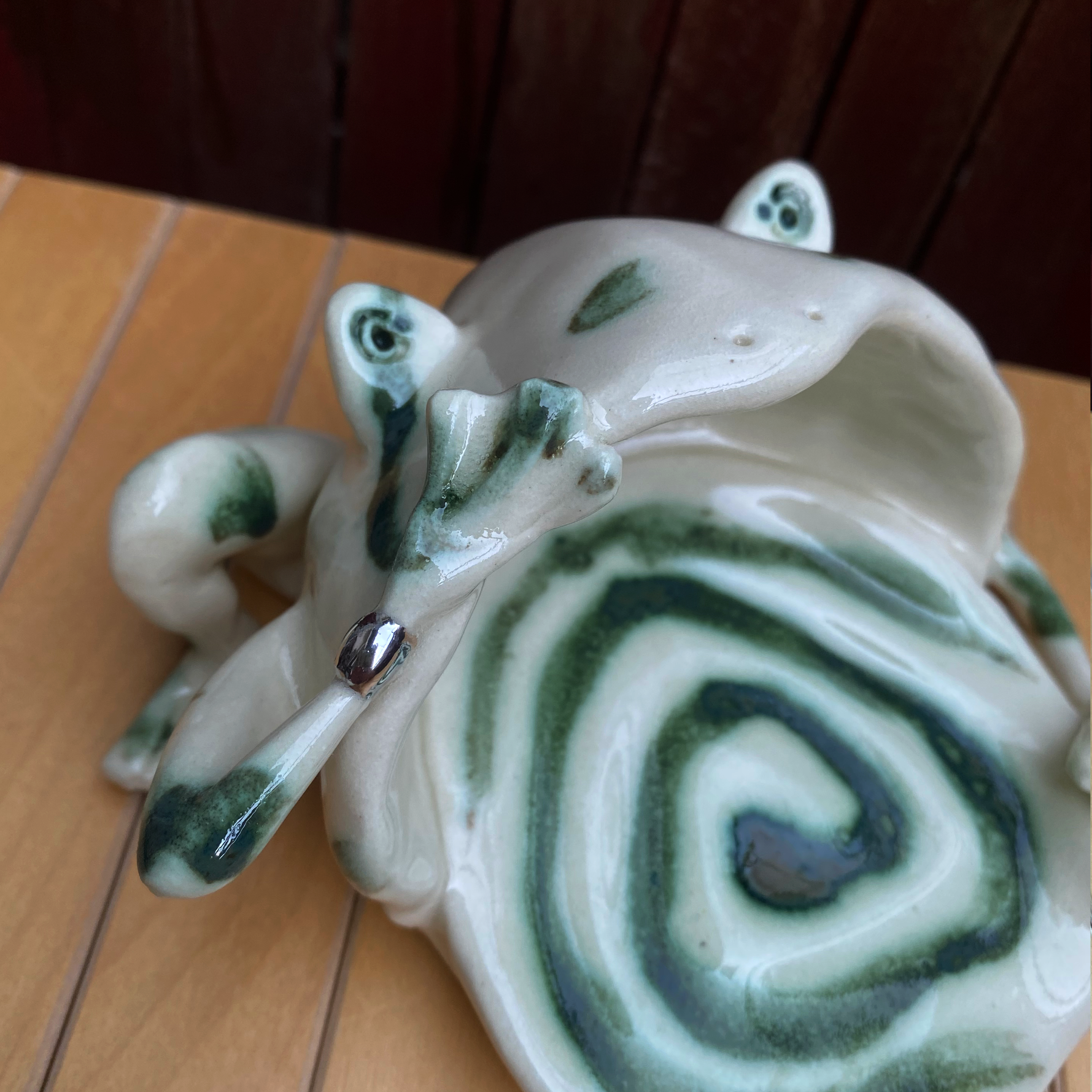 Frog catch-all dish MARBLE SPIRAL