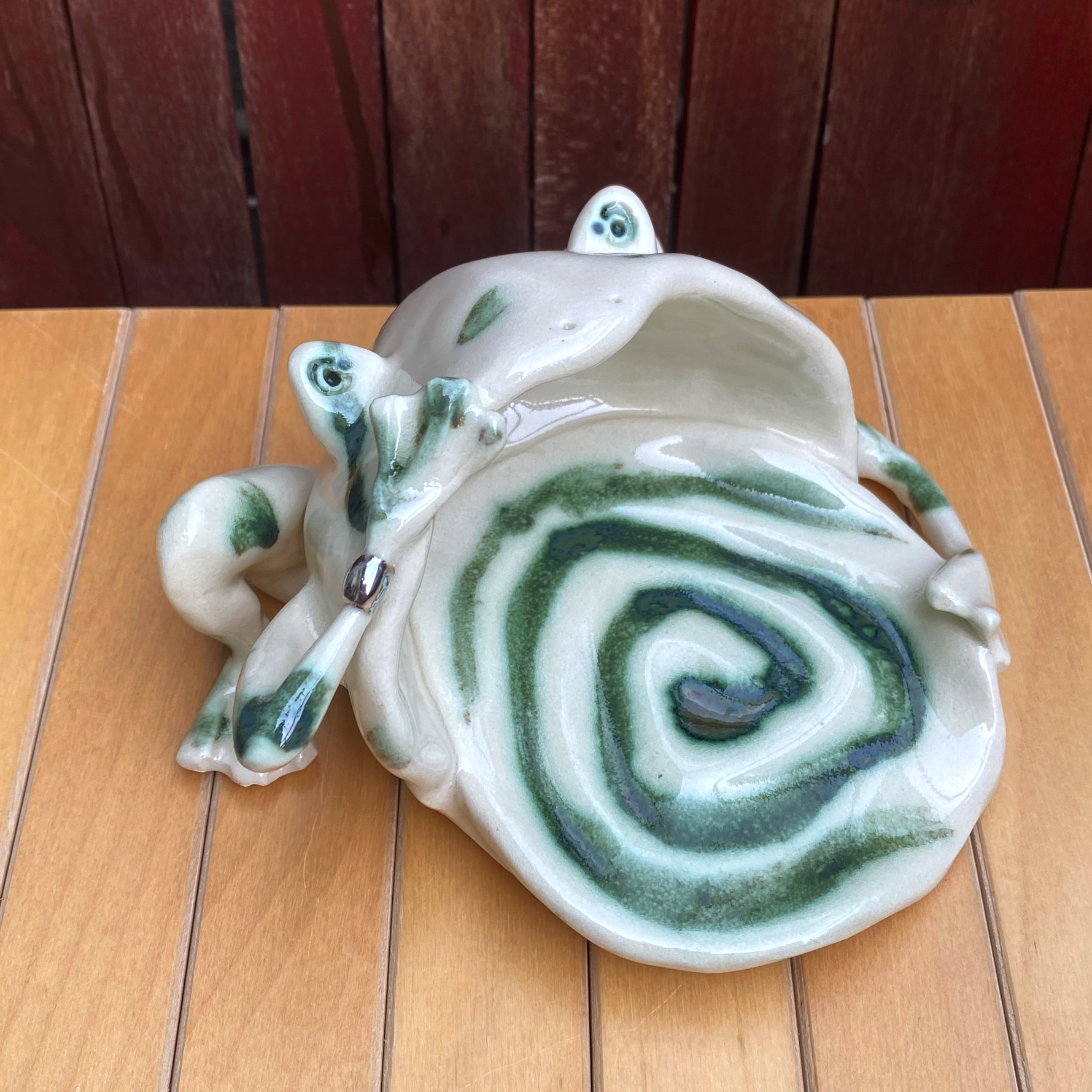 Frog catch-all dish MARBLE SPIRAL