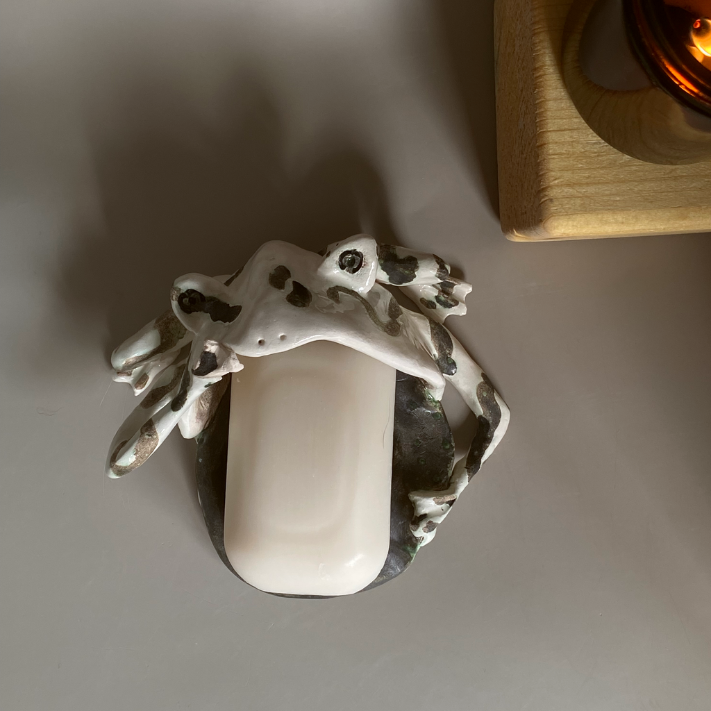 Frog catchall dish RUSTIC B&W